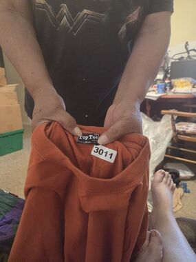 Men's Rust Orange Crew Neck Shirt